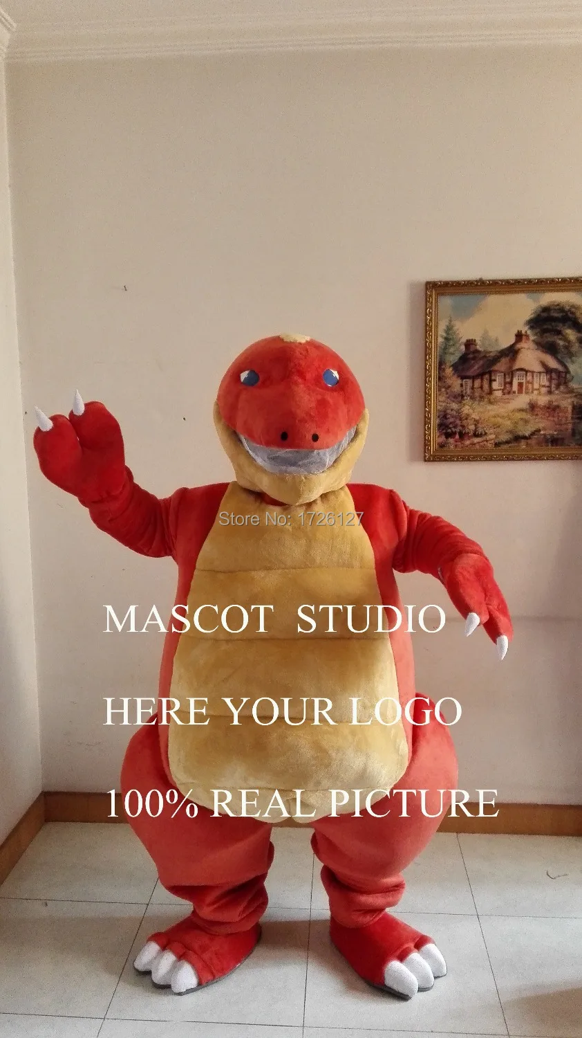 

orange dinosaur mascot dragon costume dino cartoon character fancy dress cosplay mascotte carnival costume anime theme kits
