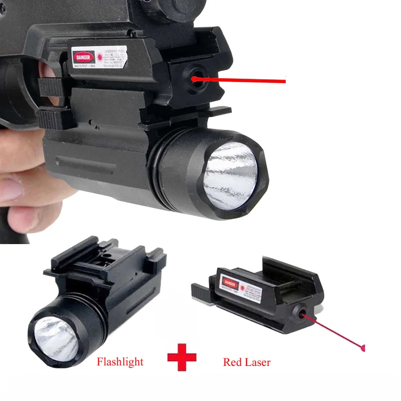 New Tactical Combo 2in1 Red Dot Laser Sight + LED Flashlight Hunting