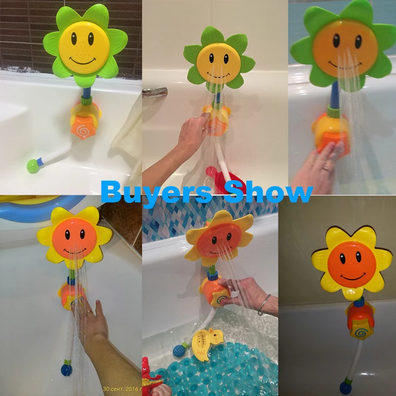 Мультфильм Детские Игрушки для ванны Подсолнух Спрей Вода смеситель для душа детская игрушка для ванной с коробкой игрушки для ванной для детей игра в воду