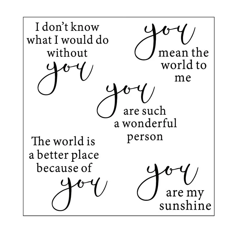

14x14 words you are my sunshin rubber stamp Transparent Clear Stamps Silicone Seals for DIY scrapbooking photo album Card Making
