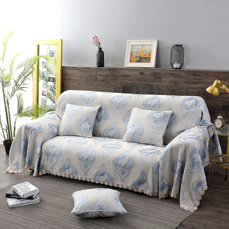 Fyjafon Sofa Cover Chenille Dustproof Sofa Cover Printed Couch Covers Multi-size Slipcover - Цвет: Color 3