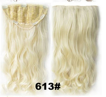 Gres свободная волна высокотемпературное волокно для женщин 24 дюйма/60 см утюжок для волос 7 зажимов синтетические волосы для наращивания - Цвет: T27/30/4