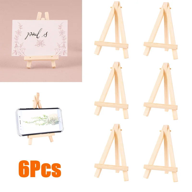 6 шт. мини мольберт портативный деревянный дисплей украшения Настольный Штатив