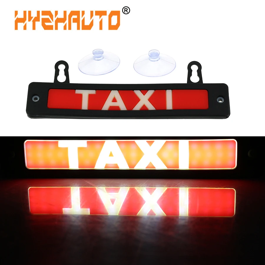 

HYZHAUTO 1Pcs Waterproof Taxi LED Car Windscreen Cab indicator Lamp Sign RED LED COB Windshield Taxi Light Lamp 12V