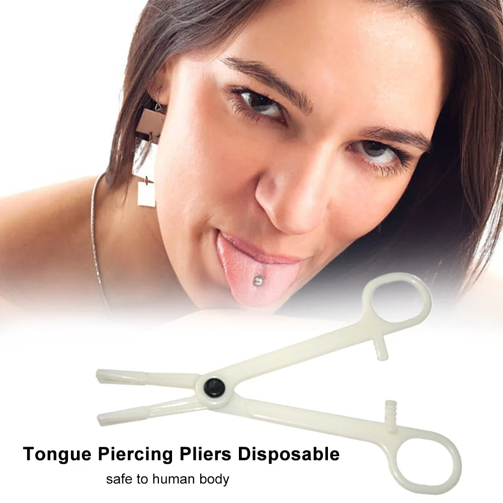 Tongue Piercing Pliers Disposable Sterile Forceps Clamps Round Open Plier Ear Nose Piercing Tools Tattoo Piercing Supplies