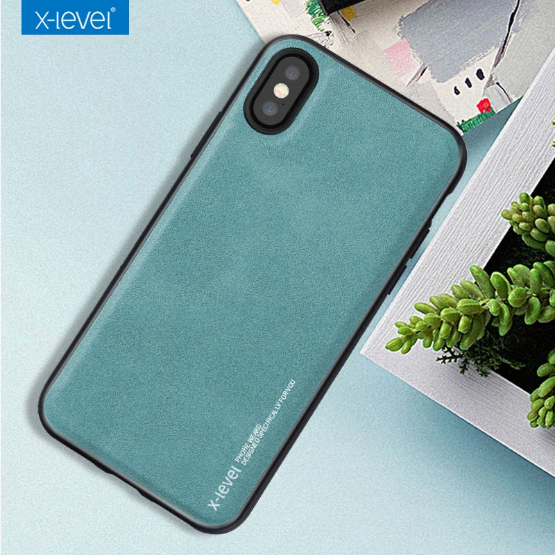 

X-Level Leather Case for iPhone Xs Xr Xs Max Cases Ultra Thin Soft Edge Shockproof Slim Cover Case for iPhone X Xs Max Case Capa