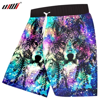 

UJWI Animal Wolf Shorts Men Summer Hot Sale 3d Full Print Starry Star Boardshorts Homme Hip Hop Outfits Elastic Casual Shorts