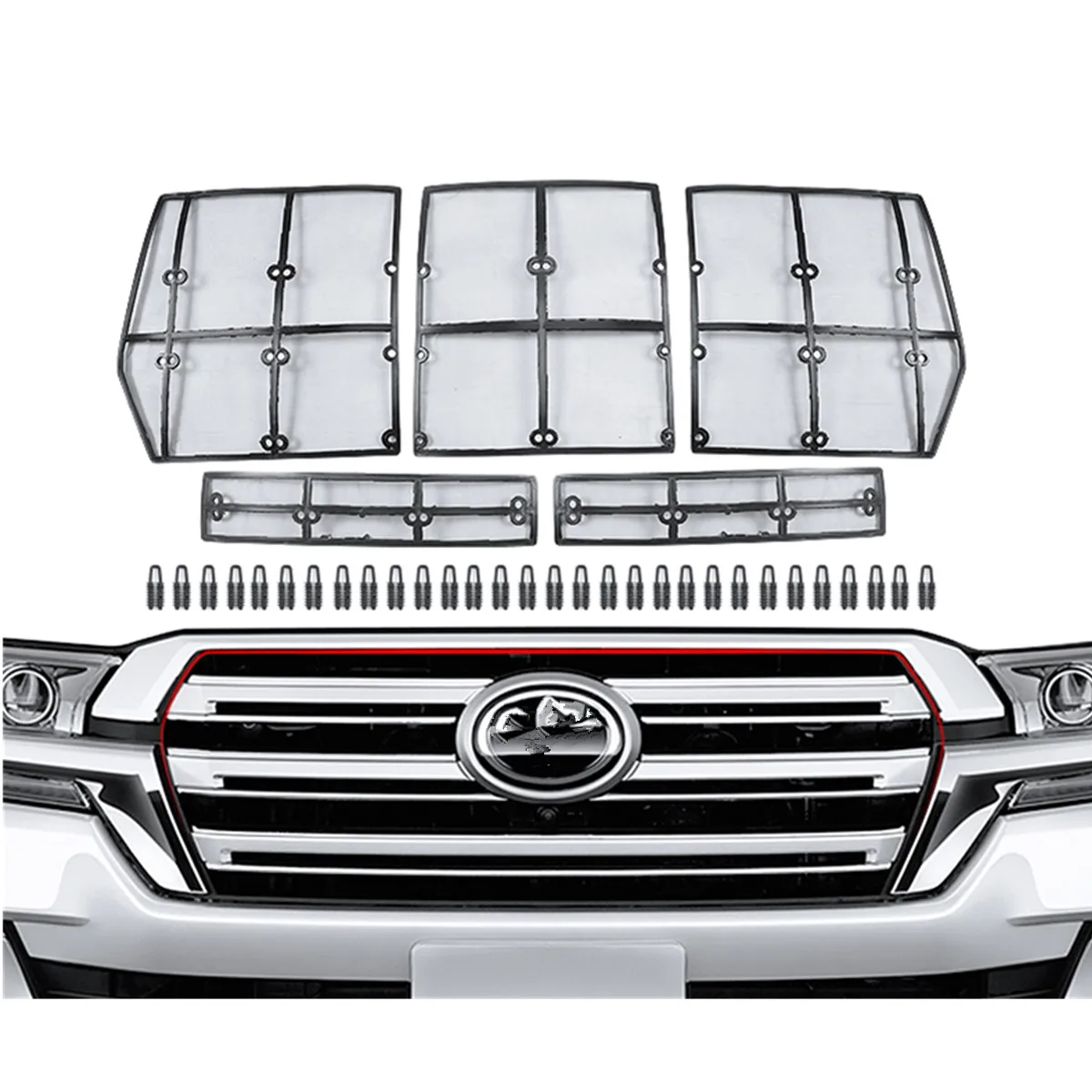 Передняя решетка автомобиля противомоскитная сетка для Toyota Land Cruiser 200 LC200 Fj200 2008 2009 2010 2011 2012 2013