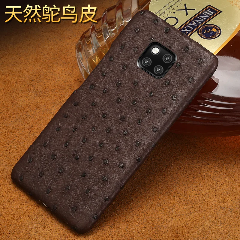 Чехол для телефона из натуральной страусиной кожи Huawei P30 Lite P20 P40 pro mate 20 Y7 Nova 5t Mate lite