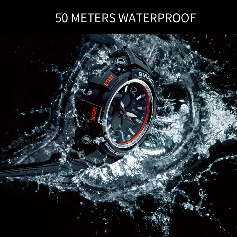 Новые военные часы водонепроницаемые 50M S Shock Resitant спортивные saat цифровые мужские