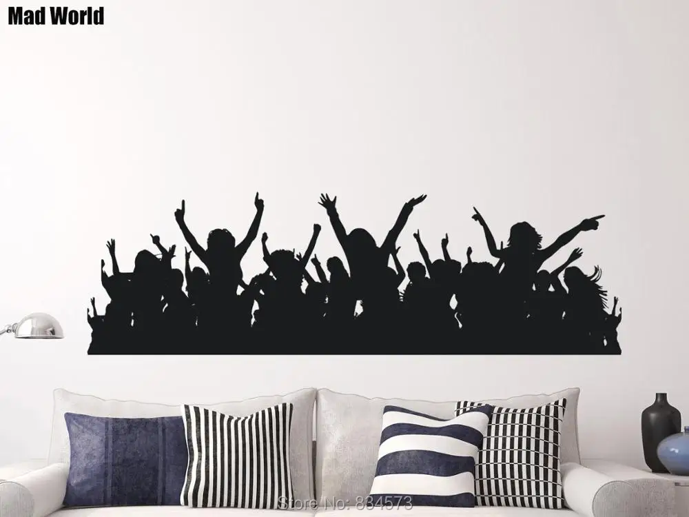 Dancing Crowds Happy Dancing Club Party Wall Art Stickers Wall Decals
