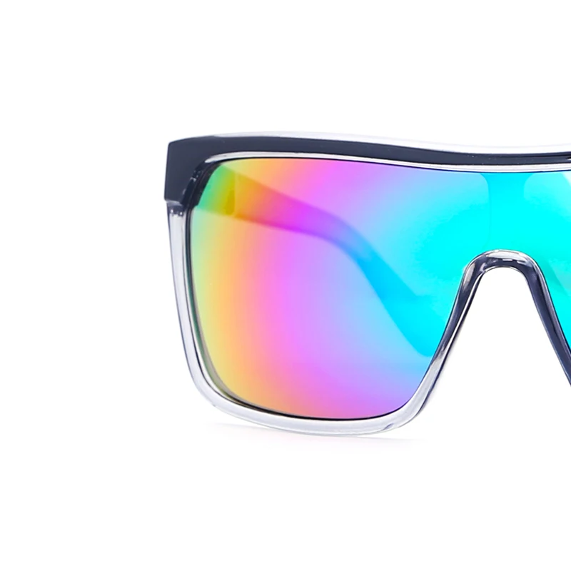 KDEAM One Piece Shield Sport Sunglasses Oversized Straight-up Fashion Glasses Men Protect Eyes From Sun KD802 With Case