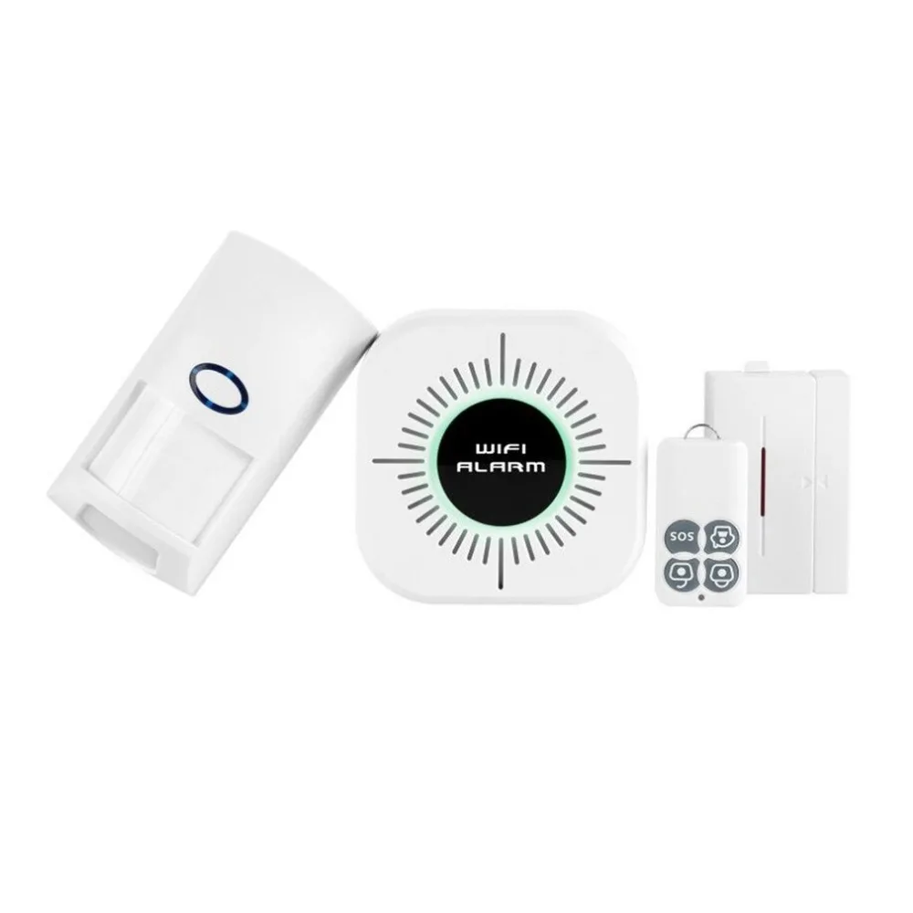 

CS100 Wifi Home Intelligent Burglar Alarm Security System Siren Window Door Sensors Motion Alarm with Remote Control