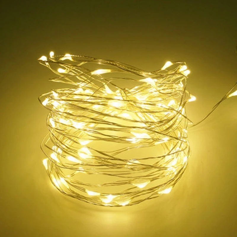 

10M DIY Copper Wire Festoon LED String Lights Garland Battery Operated Holiday Fairy Light New Year Decor Home Light Chain PD049