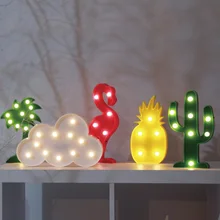 Cloud Cute Switch Pineapple Cactus Flamingo Led Night Light Motion Sensor Circle LED Battery Nightlight Desk Wall Lamp For Kids