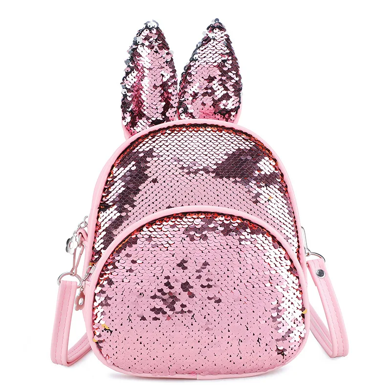 Детский рюкзак с милым котом, маленький рюкзак с блестками для девочек, студенческий детский сад, сумка плюшевый рюкзак, подарок на 5-7 лет - Цвет: Розовый