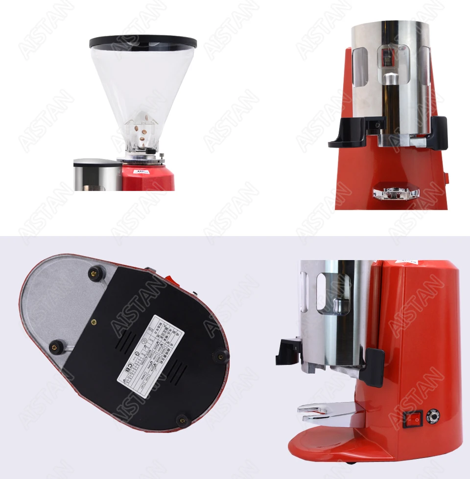 900N Electric Coffee Bean Grinder Machine Commercial or Household use Thickness Adjustment available Red/Black/Silver Colors