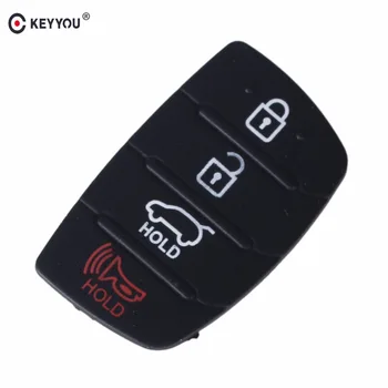 

KEYYOU 10pcs 4 Buttons Rubber Silicone Pad For HYUNDAI ix45 Santa Fe Smart Remote Car Key Shell Buttons Pad Cover Case