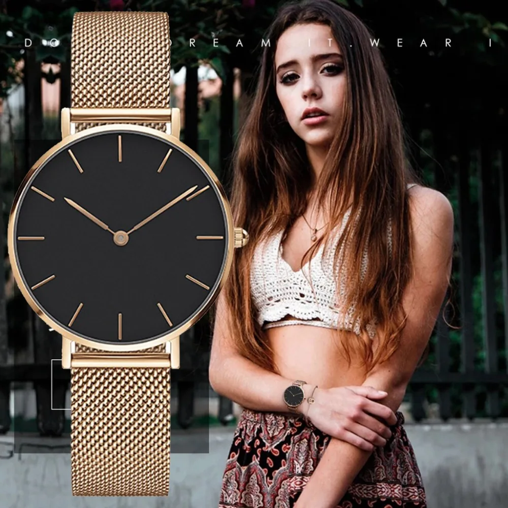 

Unisex Women Watch Luxury Gold Watches Sport Dress Quartz Ladies Business Wristwatch Nice Clock Relogio Dropshiping @50