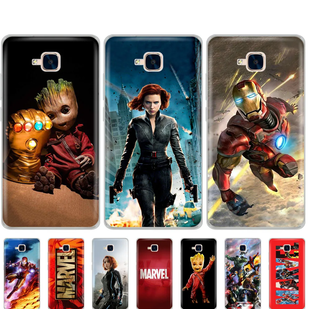

case for Huawei Honor 5C Case Silicone russian Version Back Cover for Honor 5C Without Fingerprint Hole Marvel superheroes