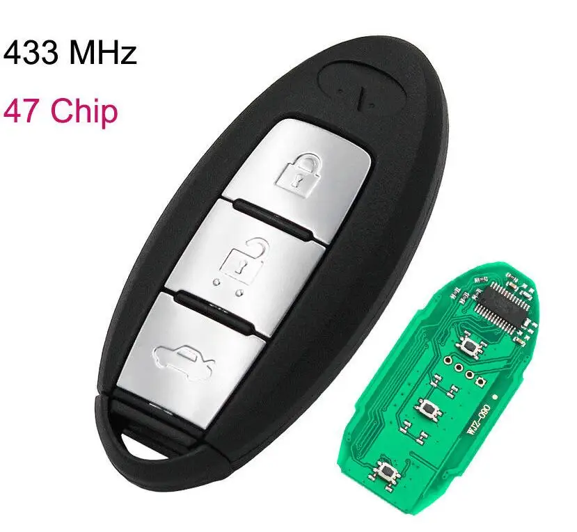 

New Smart Remote Key Fob 3 Button 433MHZ with 47 Chip for Infiniti JX35/QX60