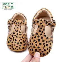 Горячая Распродажа, новая детская обувь с леопардовым принтом из натуральной кожи, для девочек, с твердой подошвой, для мальчиков, для первых шагов, летние детские мокасины