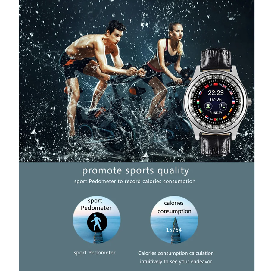 Volemer Smart Watch R68 Leather Wrist Men Bluetooth Outdoor Sport Smartwatch Sleep Tracker Call Reminder Watches IOS & Android (10)