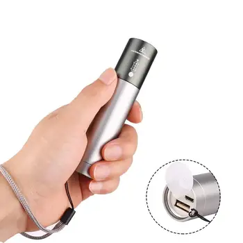 

USB T6 Flashlight Rechargeable LED Torch Lamp 3 Modes Adjustable Powerful T6 LED Flashlight 18650 battery for Outdoor Camping