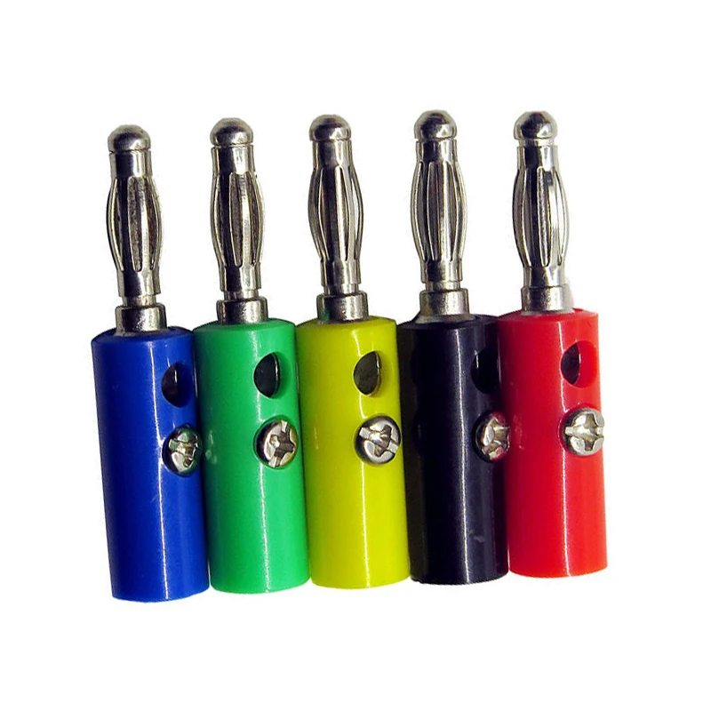 Nickel Plated Banana Plug Jack Male Screw 39mm Test Connector 5 Colors