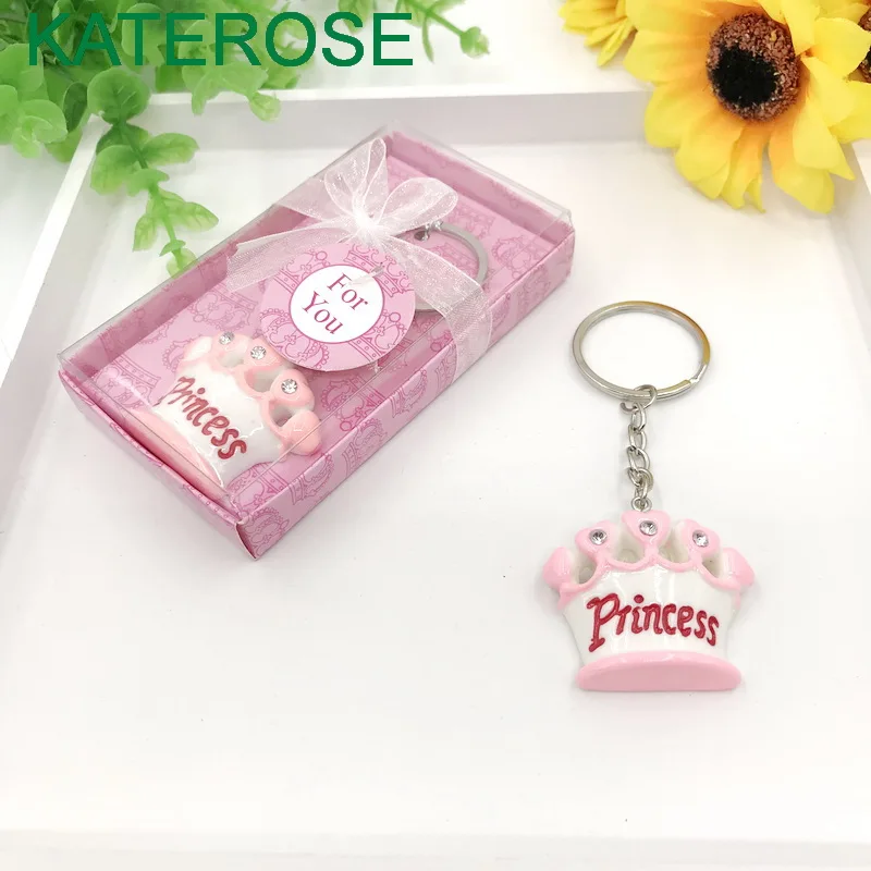 25 шт. розовый брелок в виде короны принцессы брелок кольцо для маленьких девочек Shower сувениры на день рождения Keepsake бесплатная раздача