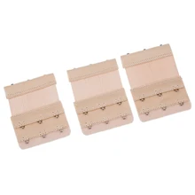 Женского нижнего белья 3 ряды крючков эластичный бюстгальтер расширитель бежевого цвета из 3 предметов