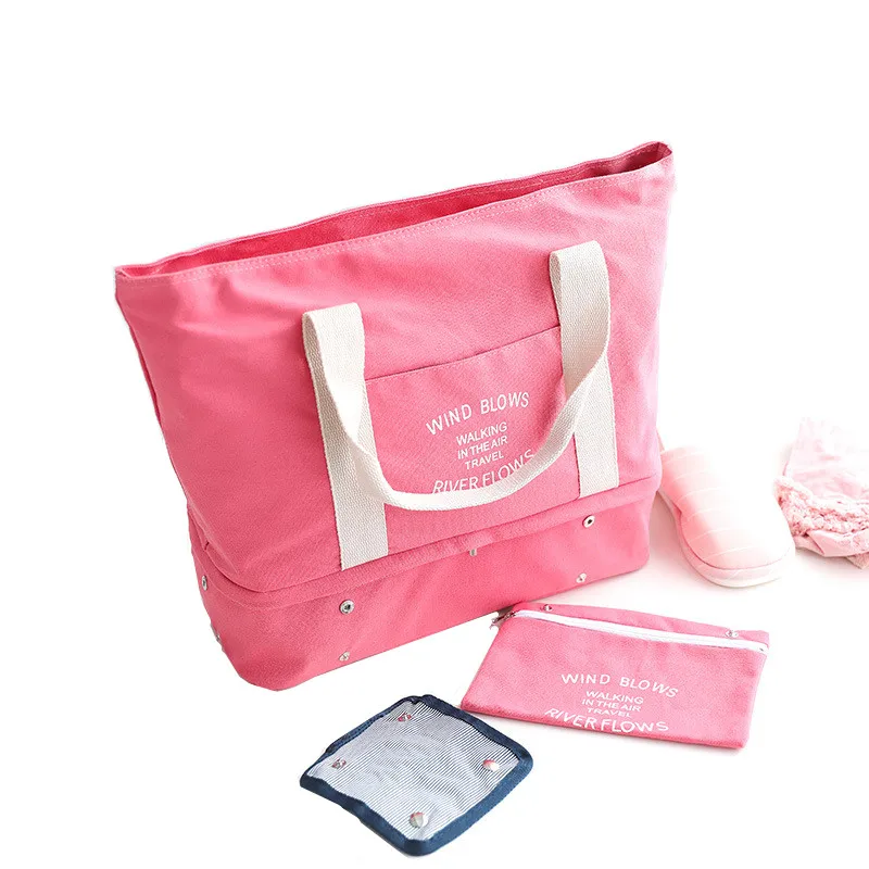 Дорожная портативная женская спортивная сумка для хранения для женщин, сумки для фитнеса, спортзала, большая емкость, портативные сумки, мужские спортивные сумки - Цвет: Rose red