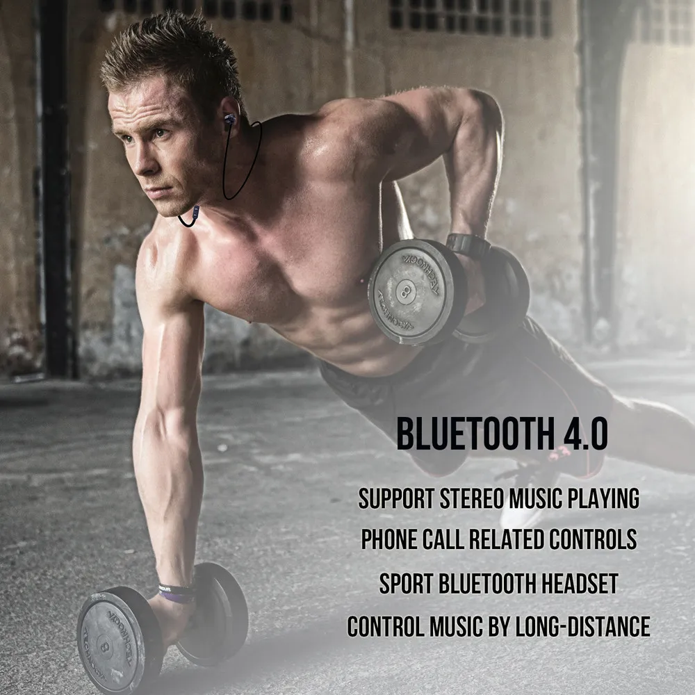 

New Universal Portable Sport Music Metal Magnet Wireless Bluetooth Earphone Headset Headphone For iPhone Samsung For Cell Phone