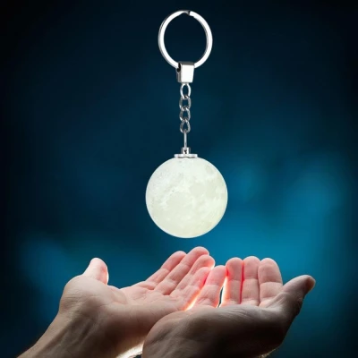 

3D Printing Moon Lamp Portable 3D Moon Shape Keychain Night Light AG3 Battery Powered Cute Light for Decoration