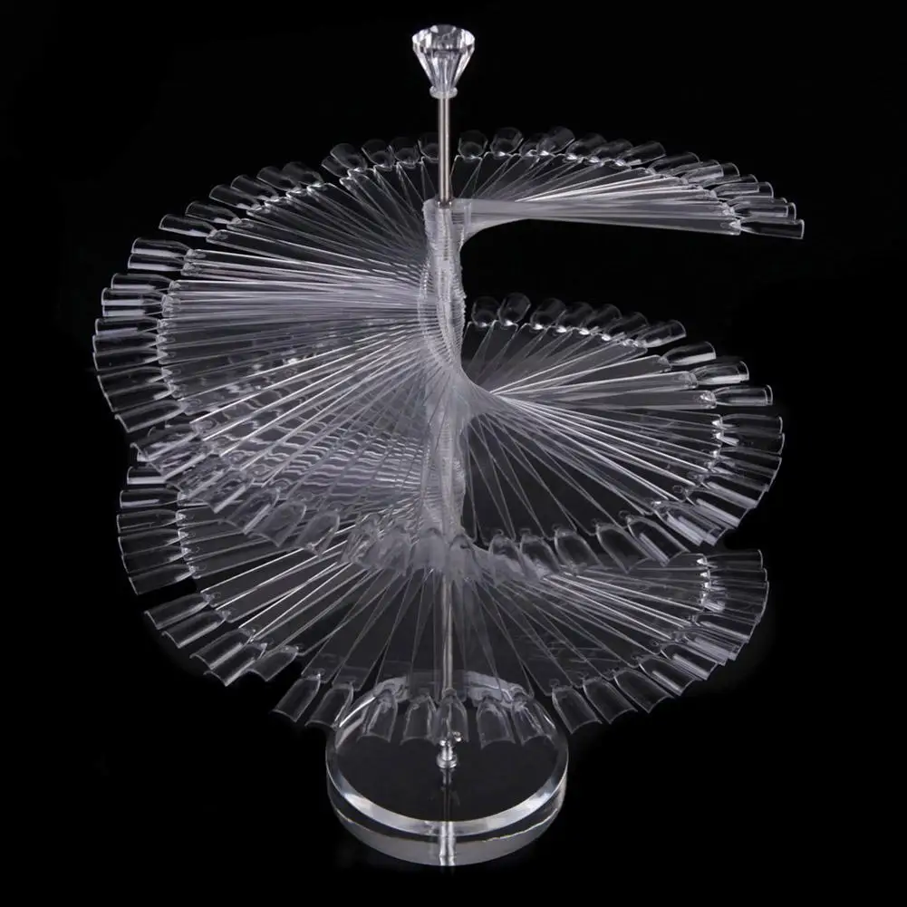 

POP 120 Sticks Nail Art False Tips Polish Practice Rotary Fan Rack Display Stand