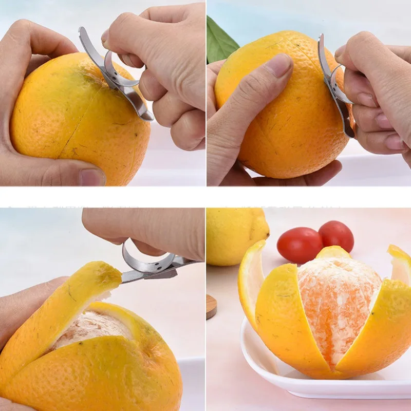 2шт из нержавеющей стали апельсины нож для чистки лимонов грейпфрут цитрусовые фруктовая кожура для удаления реквизит для кухонного гаджета