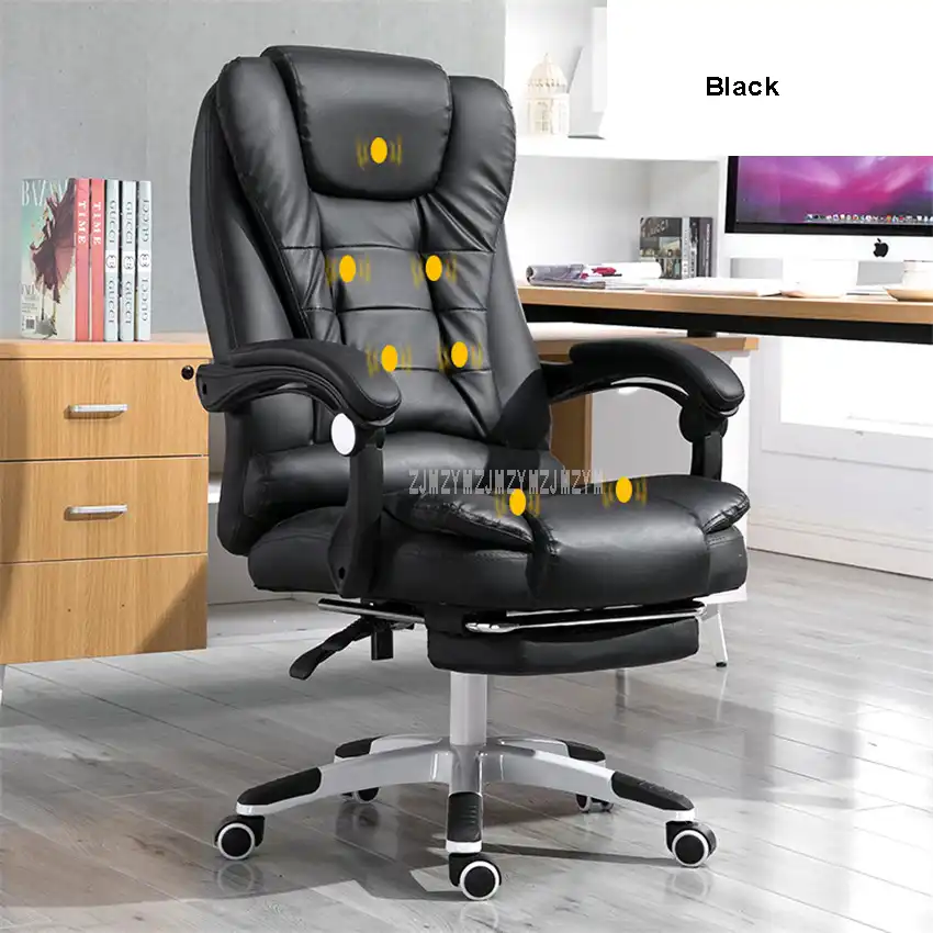 Home Computer Desk Armchair Boss Office Chair With Footrest Armrest Reclining Pu Leather Adjule Rotating Lift Massage