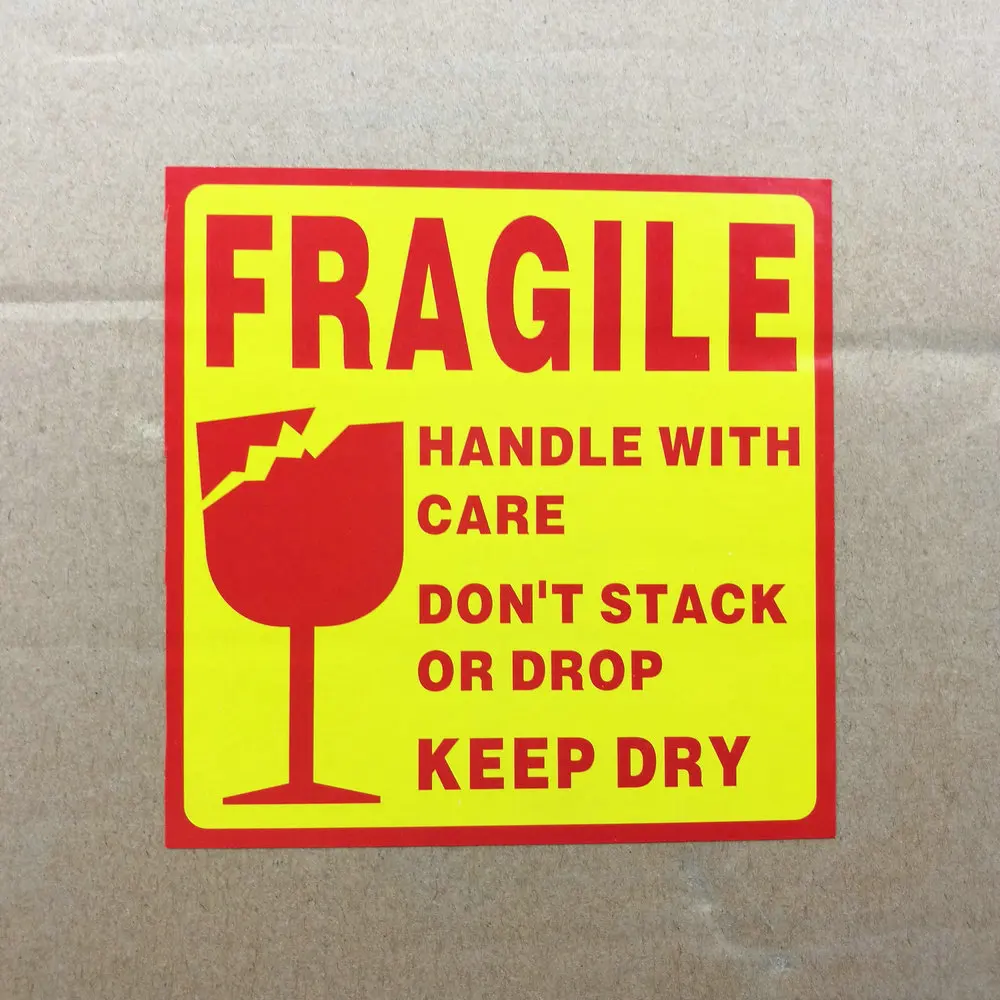 

60PCS fragile sticker handle with care keep dry box labels 100 x 100mm