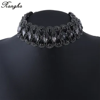 

New Brand Claw Crystal Chokers Statement Necklace Women Black Rhinestone Collier Chunky Necklace Fashion Wedding Jewelry 2017