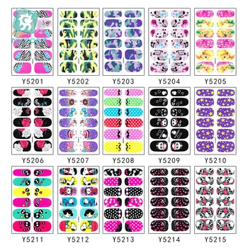 

Wholesale Y52 Series-10pcs 3d Nail Art Stickers Decals Self Adhesive Nail Foils Decoration Art Decals Colorful Decoration