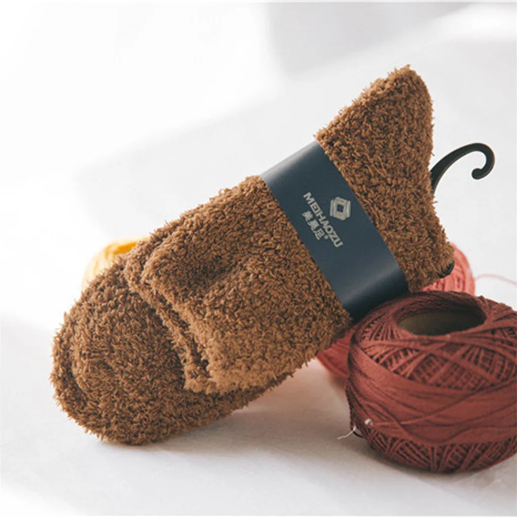 Эластичные домашние мягкие носки-тапочки для женщин и девочек пушистые теплые зимние дышащие носки разных цветов плюшевые носки