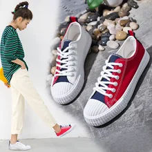 Прогулочная обувь; женские кроссовки из парусины; двухцветная спортивная обувь для пар