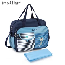 Insular Брендовая детская сумка для подгузников вместительная сумка для беременных Водонепроницаемая Детская сумка для мамы детская дорожная сумка для подгузников для коляски