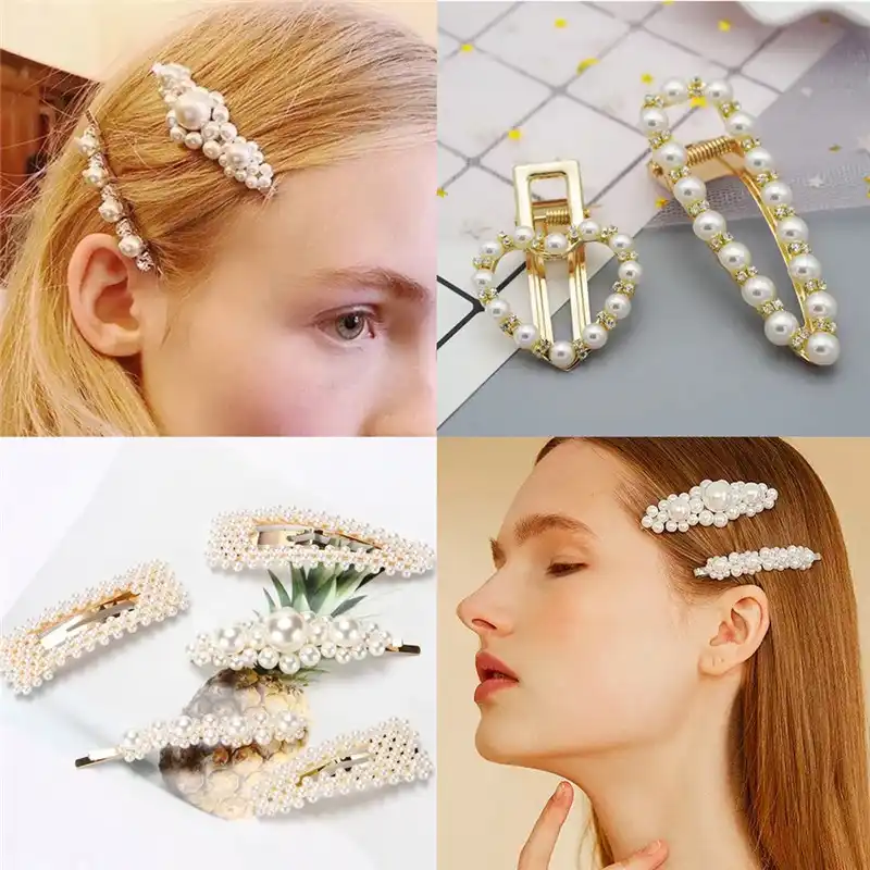 De Moda Clip De Perla Para El Cabello Mujer Elegante Coreano Pasador De Perla Flor Horquilla De Barra Para Ninas Accesorios Para Peinados Aliexpress