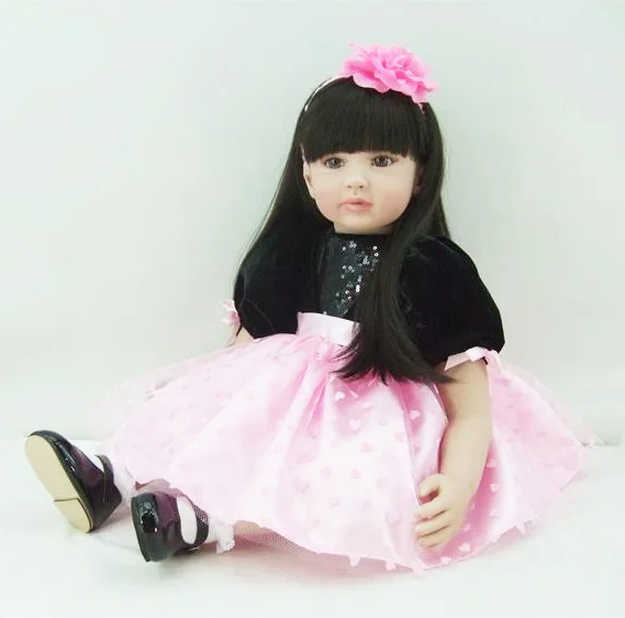 

Pursue 24"/ 60 cm High Quality Cotton Body Doll Reborn Toddler Princess Girl Doll bebe reborn menina de silicone menina 60 cm