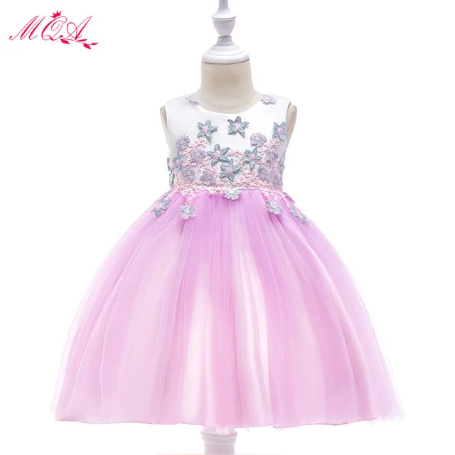 

MQATZ Flower Girl Dress Summer Pink Tutu Wedding Princess Birthday Party Dresses For Girls Children's Costume Teenager Prom