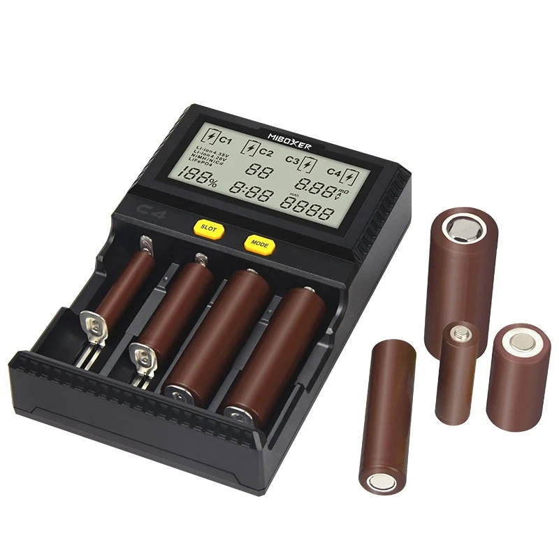 Оригинальное зарядное устройство Miboxer C4 VC4 D4 LCD для li ion/LiFePO4/Ni MH/Ni Cd 18650 14500 26650AAA4.2 3 7 v