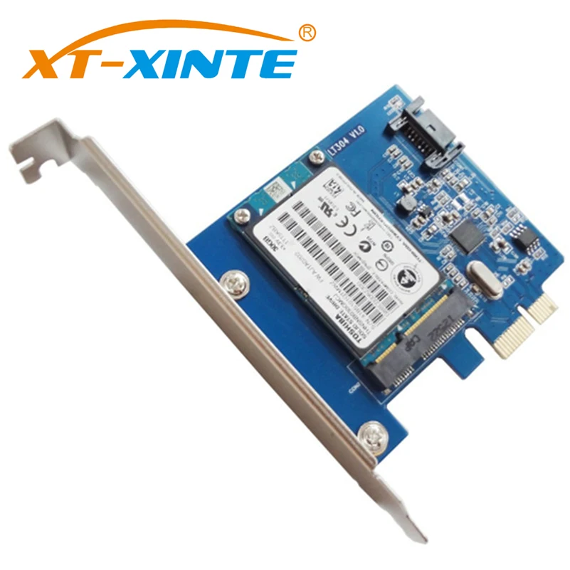 XT-XINTE PCI-E Плата расширения PCI-Express SATA 3,0+ mSATA 3,0 адаптер LT304 Высокоскоростная передача рабочего стола выделенный SSD