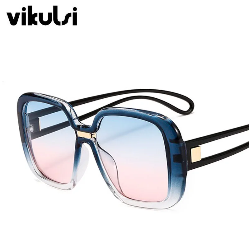 Роскошные винтажные женские солнцезащитные очки, классические квадратные солнцезащитные очки для женщин, фирменный дизайн, новые солнцезащитные очки, солнцезащитные очки Oculos Gafas UV400 - Цвет линз: D913 blue pink