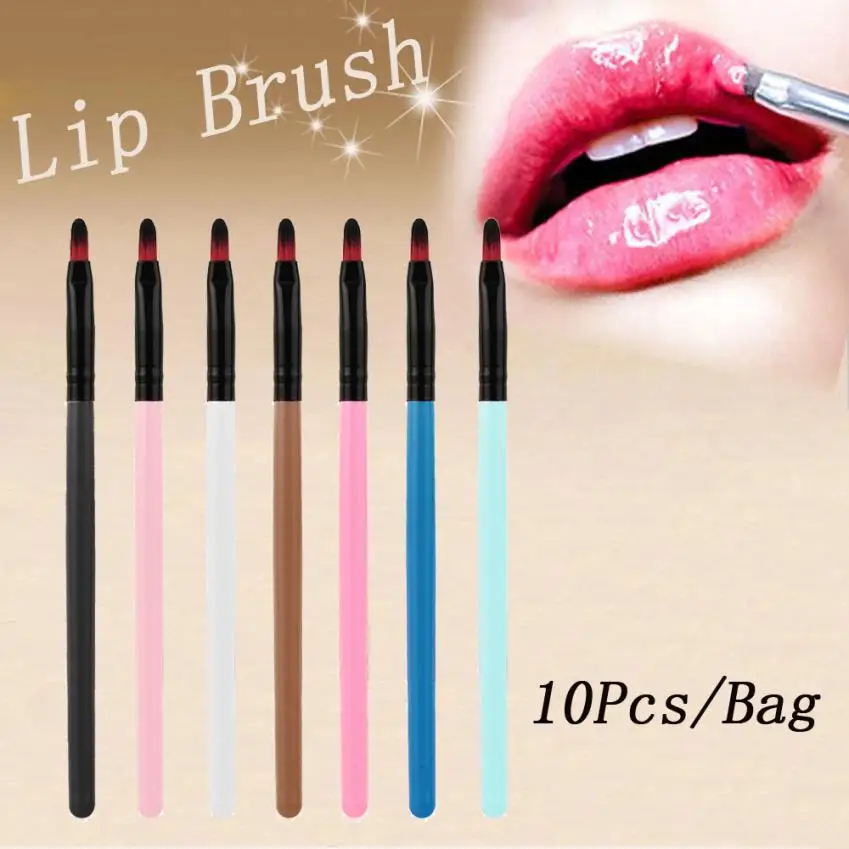 Lip Brush 10 Pcs Pro Makeup Lip Brushes Set Foundation Powder Lip Brush
